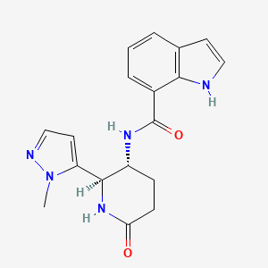 molecular formula C18H19N5O2 B6860551 N-[(2R,3R)-2-(2-methylpyrazol-3-yl)-6-oxopiperidin-3-yl]-1H-indole-7-carboxamide 