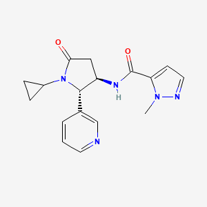 molecular formula C17H19N5O2 B6860565 N-[(2S,3R)-1-cyclopropyl-5-oxo-2-pyridin-3-ylpyrrolidin-3-yl]-2-methylpyrazole-3-carboxamide 