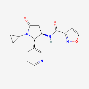 molecular formula C16H16N4O3 B6860598 N-[(2S,3R)-1-cyclopropyl-5-oxo-2-pyridin-3-ylpyrrolidin-3-yl]-1,2-oxazole-3-carboxamide 