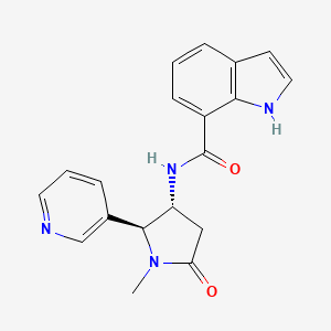molecular formula C19H18N4O2 B6860605 N-[(2S,3R)-1-methyl-5-oxo-2-pyridin-3-ylpyrrolidin-3-yl]-1H-indole-7-carboxamide 
