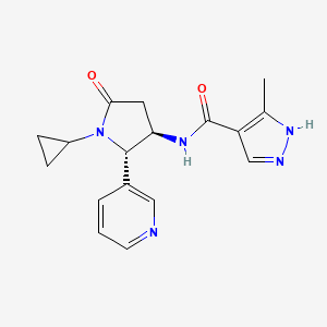 molecular formula C17H19N5O2 B6860619 N-[(2S,3R)-1-cyclopropyl-5-oxo-2-pyridin-3-ylpyrrolidin-3-yl]-5-methyl-1H-pyrazole-4-carboxamide 