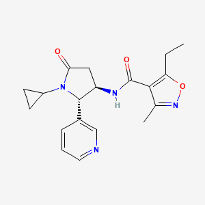 molecular formula C19H22N4O3 B6860645 N-[(2S,3R)-1-cyclopropyl-5-oxo-2-pyridin-3-ylpyrrolidin-3-yl]-5-ethyl-3-methyl-1,2-oxazole-4-carboxamide 