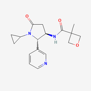 molecular formula C17H21N3O3 B6860671 N-[(2S,3R)-1-cyclopropyl-5-oxo-2-pyridin-3-ylpyrrolidin-3-yl]-3-methyloxetane-3-carboxamide 