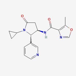 molecular formula C17H18N4O3 B6860678 N-[(2S,3R)-1-cyclopropyl-5-oxo-2-pyridin-3-ylpyrrolidin-3-yl]-5-methyl-1,3-oxazole-4-carboxamide 