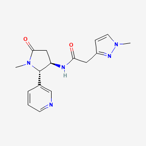 molecular formula C16H19N5O2 B6860695 N-[(2S,3R)-1-methyl-5-oxo-2-pyridin-3-ylpyrrolidin-3-yl]-2-(1-methylpyrazol-3-yl)acetamide 