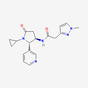 molecular formula C18H21N5O2 B6860697 N-[(2S,3R)-1-cyclopropyl-5-oxo-2-pyridin-3-ylpyrrolidin-3-yl]-2-(1-methylpyrazol-3-yl)acetamide 