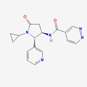 molecular formula C17H17N5O2 B6860734 N-[(2S,3R)-1-cyclopropyl-5-oxo-2-pyridin-3-ylpyrrolidin-3-yl]pyridazine-4-carboxamide 