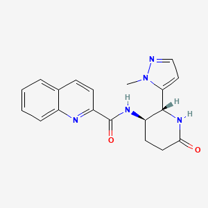 molecular formula C19H19N5O2 B6860753 N-[(2R,3R)-2-(2-methylpyrazol-3-yl)-6-oxopiperidin-3-yl]quinoline-2-carboxamide 