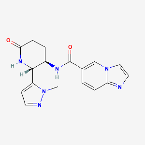 molecular formula C17H18N6O2 B6860803 N-[(2R,3R)-2-(2-methylpyrazol-3-yl)-6-oxopiperidin-3-yl]imidazo[1,2-a]pyridine-6-carboxamide 