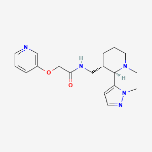 molecular formula C18H25N5O2 B6860828 N-[[(2R,3S)-1-methyl-2-(2-methylpyrazol-3-yl)piperidin-3-yl]methyl]-2-pyridin-3-yloxyacetamide 