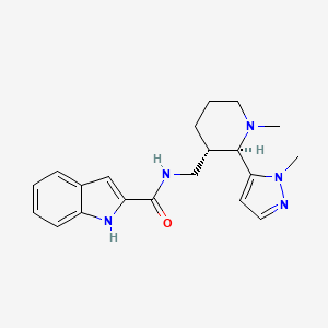 molecular formula C20H25N5O B6860868 N-[[(2R,3S)-1-methyl-2-(2-methylpyrazol-3-yl)piperidin-3-yl]methyl]-1H-indole-2-carboxamide 