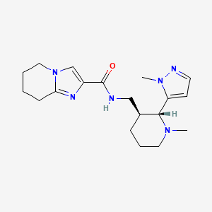 molecular formula C19H28N6O B6860883 N-[[(2R,3S)-1-methyl-2-(2-methylpyrazol-3-yl)piperidin-3-yl]methyl]-5,6,7,8-tetrahydroimidazo[1,2-a]pyridine-2-carboxamide 