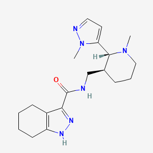 molecular formula C19H28N6O B6860896 N-[[(2R,3S)-1-methyl-2-(2-methylpyrazol-3-yl)piperidin-3-yl]methyl]-4,5,6,7-tetrahydro-1H-indazole-3-carboxamide 