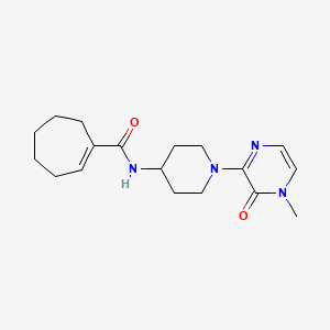 molecular formula C18H26N4O2 B6860981 N-[1-(4-methyl-3-oxopyrazin-2-yl)piperidin-4-yl]cycloheptene-1-carboxamide 