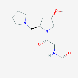 molecular formula C14H25N3O3 B6861046 N-[2-[(2S,4S)-4-methoxy-2-(pyrrolidin-1-ylmethyl)pyrrolidin-1-yl]-2-oxoethyl]acetamide 