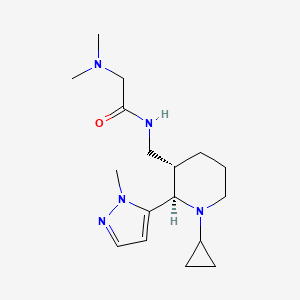 molecular formula C17H29N5O B6861211 N-[[(2R,3S)-1-cyclopropyl-2-(2-methylpyrazol-3-yl)piperidin-3-yl]methyl]-2-(dimethylamino)acetamide 