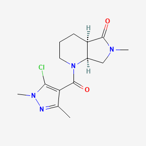 molecular formula C14H19ClN4O2 B6861403 (4aR,7aS)-1-(5-chloro-1,3-dimethylpyrazole-4-carbonyl)-6-methyl-2,3,4,4a,7,7a-hexahydropyrrolo[3,4-b]pyridin-5-one 