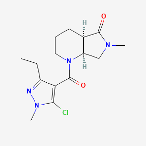 molecular formula C15H21ClN4O2 B6861415 (4aR,7aS)-1-(5-chloro-3-ethyl-1-methylpyrazole-4-carbonyl)-6-methyl-2,3,4,4a,7,7a-hexahydropyrrolo[3,4-b]pyridin-5-one 