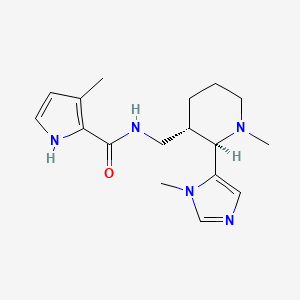 molecular formula C17H25N5O B6861438 3-methyl-N-[[(2R,3S)-1-methyl-2-(3-methylimidazol-4-yl)piperidin-3-yl]methyl]-1H-pyrrole-2-carboxamide 