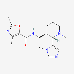 molecular formula C17H25N5O2 B6861463 2,4-dimethyl-N-[[(2R,3S)-1-methyl-2-(3-methylimidazol-4-yl)piperidin-3-yl]methyl]-1,3-oxazole-5-carboxamide 