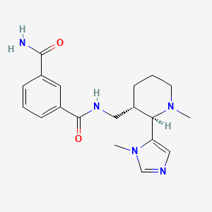 molecular formula C19H25N5O2 B6861494 3-N-[[(2R,3S)-1-methyl-2-(3-methylimidazol-4-yl)piperidin-3-yl]methyl]benzene-1,3-dicarboxamide 