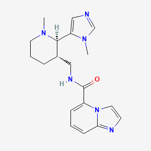 molecular formula C19H24N6O B6861509 N-[[(2R,3S)-1-methyl-2-(3-methylimidazol-4-yl)piperidin-3-yl]methyl]imidazo[1,2-a]pyridine-5-carboxamide 