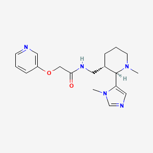 molecular formula C18H25N5O2 B6861526 N-[[(2R,3S)-1-methyl-2-(3-methylimidazol-4-yl)piperidin-3-yl]methyl]-2-pyridin-3-yloxyacetamide 
