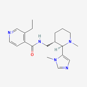 molecular formula C19H27N5O B6861532 3-ethyl-N-[[(2R,3S)-1-methyl-2-(3-methylimidazol-4-yl)piperidin-3-yl]methyl]pyridine-4-carboxamide 