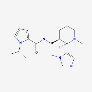 molecular formula C20H31N5O B6861553 N-methyl-N-[[(2R,3S)-1-methyl-2-(3-methylimidazol-4-yl)piperidin-3-yl]methyl]-1-propan-2-ylpyrrole-2-carboxamide 