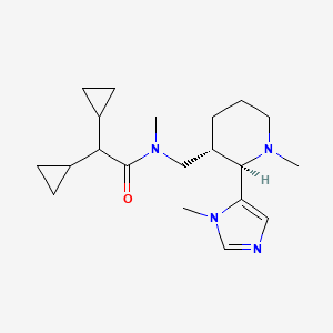 molecular formula C20H32N4O B6861563 2,2-dicyclopropyl-N-methyl-N-[[(2R,3S)-1-methyl-2-(3-methylimidazol-4-yl)piperidin-3-yl]methyl]acetamide 