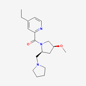 molecular formula C18H27N3O2 B6861584 (4-ethylpyridin-2-yl)-[(2S,4S)-4-methoxy-2-(pyrrolidin-1-ylmethyl)pyrrolidin-1-yl]methanone 