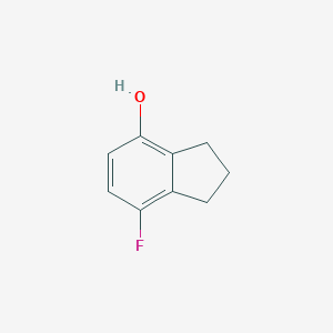 molecular formula C9H9FO B068616 7-Fluoro-2,3-dihydro-1H-inden-4-ol CAS No. 161178-24-1