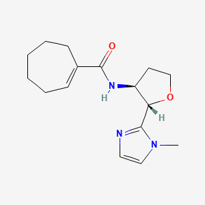 molecular formula C16H23N3O2 B6861617 N-[(2S,3S)-2-(1-methylimidazol-2-yl)oxolan-3-yl]cycloheptene-1-carboxamide 