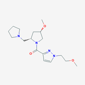 molecular formula C17H28N4O3 B6861621 [1-(2-methoxyethyl)pyrazol-3-yl]-[(2S,4S)-4-methoxy-2-(pyrrolidin-1-ylmethyl)pyrrolidin-1-yl]methanone 
