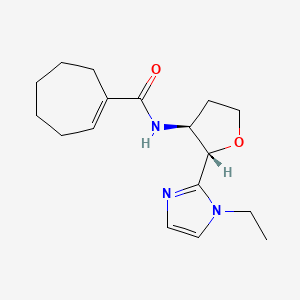 molecular formula C17H25N3O2 B6861628 N-[(2S,3S)-2-(1-ethylimidazol-2-yl)oxolan-3-yl]cycloheptene-1-carboxamide 
