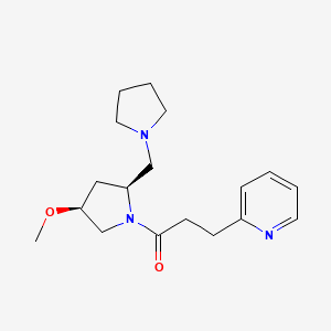 molecular formula C18H27N3O2 B6861644 1-[(2S,4S)-4-methoxy-2-(pyrrolidin-1-ylmethyl)pyrrolidin-1-yl]-3-pyridin-2-ylpropan-1-one 