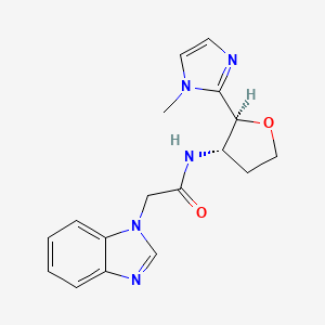 molecular formula C17H19N5O2 B6861672 2-(benzimidazol-1-yl)-N-[(2S,3S)-2-(1-methylimidazol-2-yl)oxolan-3-yl]acetamide 
