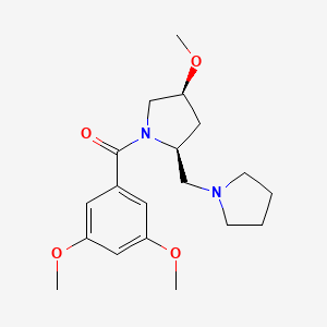 molecular formula C19H28N2O4 B6861691 (3,5-dimethoxyphenyl)-[(2S,4S)-4-methoxy-2-(pyrrolidin-1-ylmethyl)pyrrolidin-1-yl]methanone 