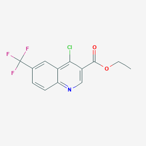 molecular formula C13H9ClF3NO2 B068617 Ethyl 4-chloro-6-(trifluoromethyl)quinoline-3-carboxylate CAS No. 193827-69-9