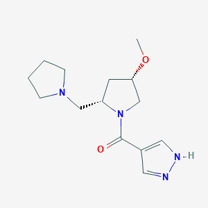 molecular formula C14H22N4O2 B6861732 [(2S,4S)-4-methoxy-2-(pyrrolidin-1-ylmethyl)pyrrolidin-1-yl]-(1H-pyrazol-4-yl)methanone 