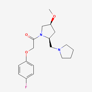 molecular formula C18H25FN2O3 B6861752 2-(4-fluorophenoxy)-1-[(2S,4S)-4-methoxy-2-(pyrrolidin-1-ylmethyl)pyrrolidin-1-yl]ethanone 