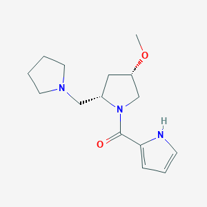 molecular formula C15H23N3O2 B6861763 [(2S,4S)-4-methoxy-2-(pyrrolidin-1-ylmethyl)pyrrolidin-1-yl]-(1H-pyrrol-2-yl)methanone 