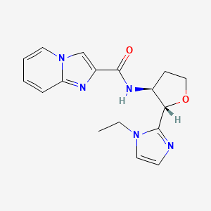 molecular formula C17H19N5O2 B6861771 N-[(2S,3S)-2-(1-ethylimidazol-2-yl)oxolan-3-yl]imidazo[1,2-a]pyridine-2-carboxamide 