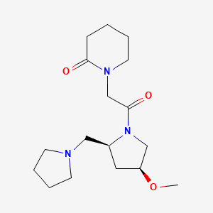 molecular formula C17H29N3O3 B6861832 1-[2-[(2S,4S)-4-methoxy-2-(pyrrolidin-1-ylmethyl)pyrrolidin-1-yl]-2-oxoethyl]piperidin-2-one 