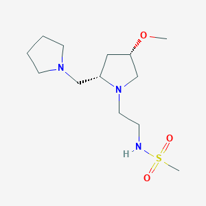 molecular formula C13H27N3O3S B6862039 N-[2-[(2S,4S)-4-methoxy-2-(pyrrolidin-1-ylmethyl)pyrrolidin-1-yl]ethyl]methanesulfonamide 