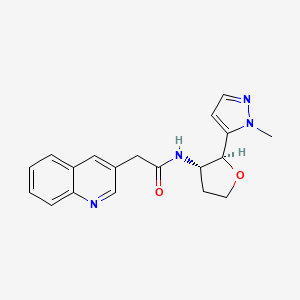 molecular formula C19H20N4O2 B6862156 N-[(2S,3S)-2-(2-methylpyrazol-3-yl)oxolan-3-yl]-2-quinolin-3-ylacetamide 