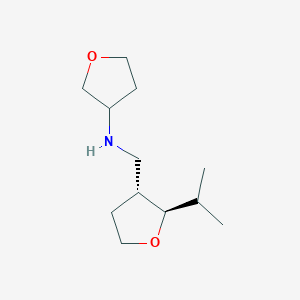 molecular formula C12H23NO2 B6862216 N-[[(2R,3R)-2-propan-2-yloxolan-3-yl]methyl]oxolan-3-amine 