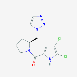 molecular formula C12H13Cl2N5O B6862436 (4,5-dichloro-1H-pyrrol-2-yl)-[(2S)-2-(triazol-1-ylmethyl)pyrrolidin-1-yl]methanone 