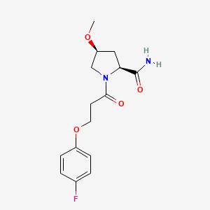 molecular formula C15H19FN2O4 B6862646 (2S,4S)-1-[3-(4-fluorophenoxy)propanoyl]-4-methoxypyrrolidine-2-carboxamide 