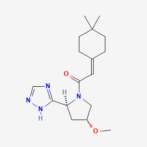 molecular formula C17H26N4O2 B6862695 2-(4,4-dimethylcyclohexylidene)-1-[(2S,4R)-4-methoxy-2-(1H-1,2,4-triazol-5-yl)pyrrolidin-1-yl]ethanone 